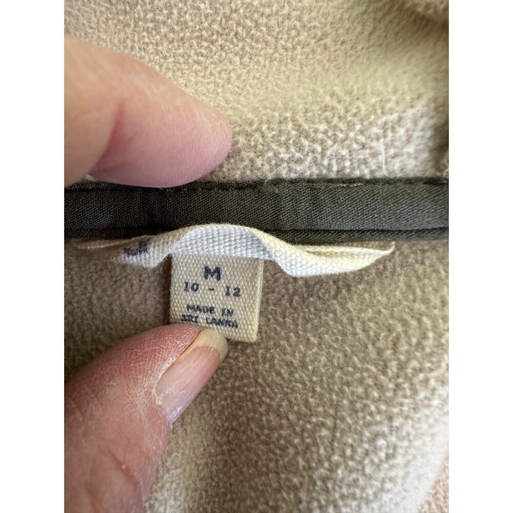 Lands End Kids Jacket Medium 8/10 Sherpa Full Zip‎ Hood Oatmeal Fleece Sweater - Picture 8 of 12
